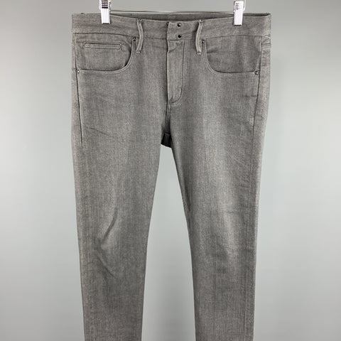 EMPORIO ARMANI Taille 32 x 32 Jean en coton anthracite avec braguette zippée