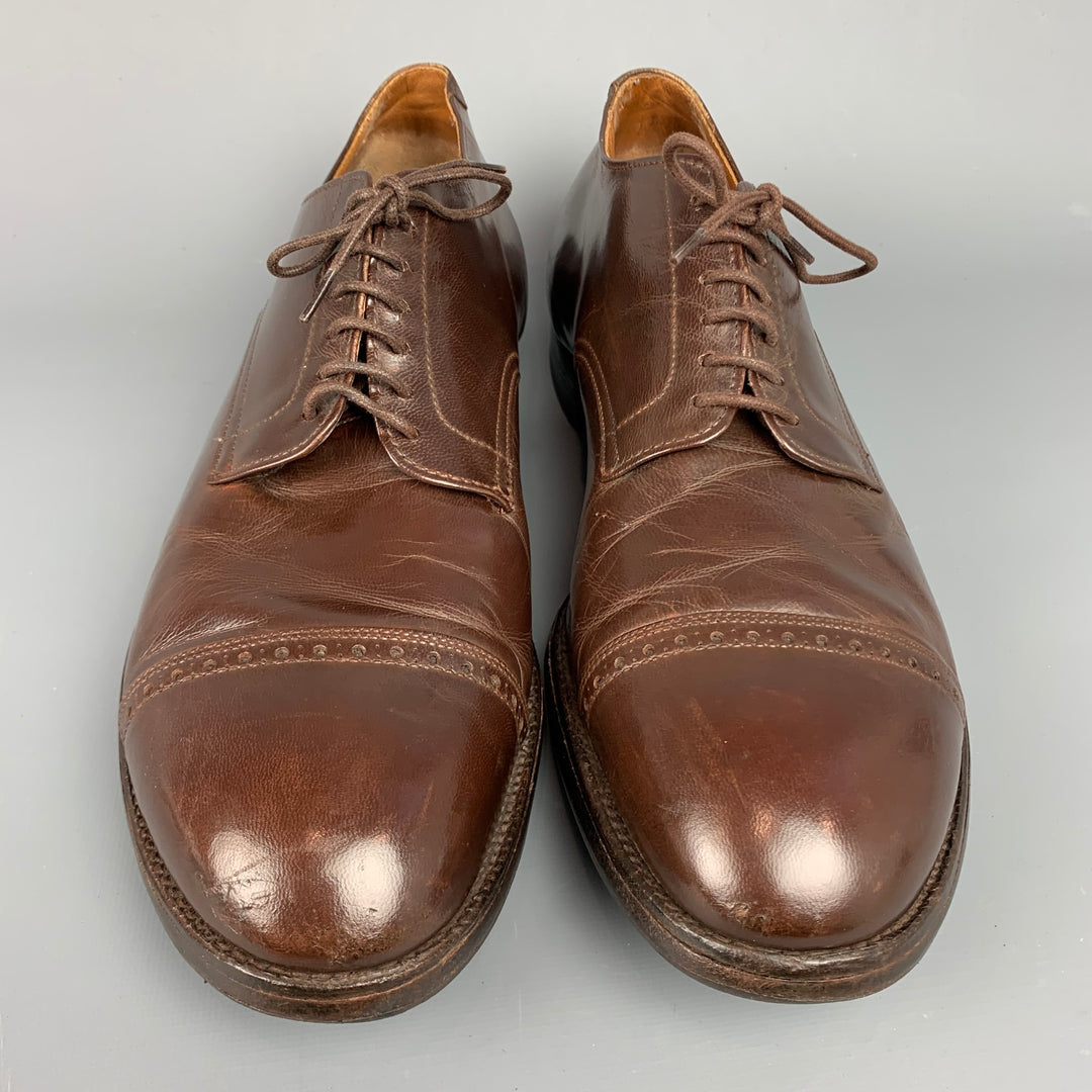 ALDEN 564 Size 14 Brown Leather Cap Toe Lace Up Shoes