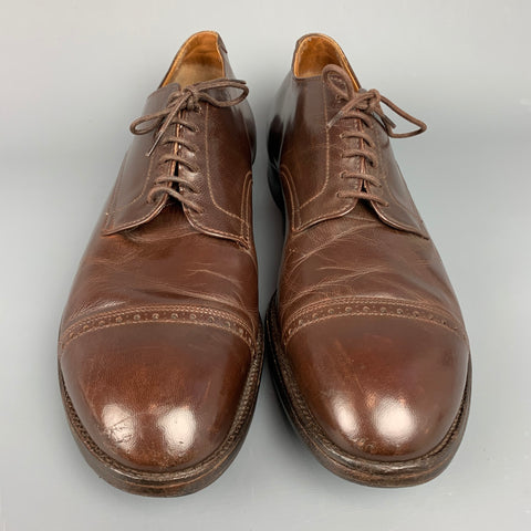 ALDEN 564 Size 14 Brown Leather Cap Toe Lace Up Shoes