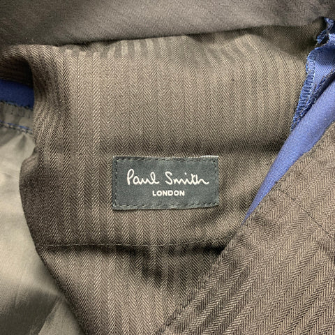 PAUL SMITH Size 38 Blue Wool Mohair Notch Lapel Suit