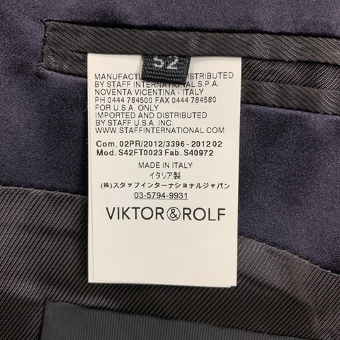 VIKTOR & ROLF Size 42 Charcoal Silk Wool Tuxedo Suit