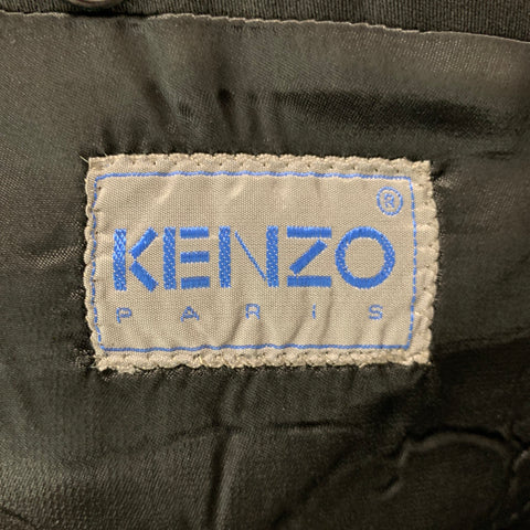 KENZO Size L Black Wool Cropped Suit