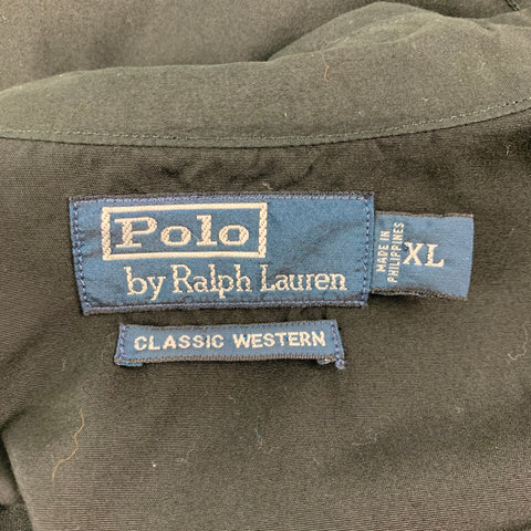 POLO by RALPH LAUREN Size XL Black Cotton Classic Western Shirt