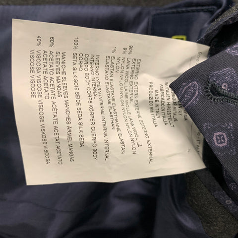 ETRO Size 38 Charcoal Mixed Fabrics Wool Blend Notch Lapel Sport Coat