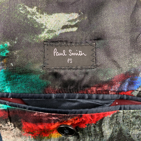 PS by PAUL SMITH Size 42 Blue Wool / Mohair Peak Lapel Suit