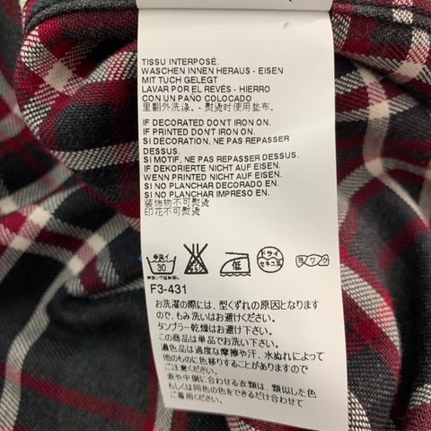 DSQUARED2 Taille S Chemise à manches longues en coton à carreaux gris noir rouge