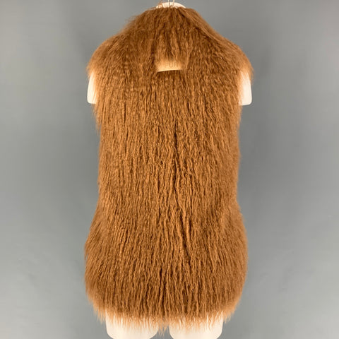 STELLA McCARTNEY 2015 Taille XS Gilet en fausse fourrure modacrylique marron