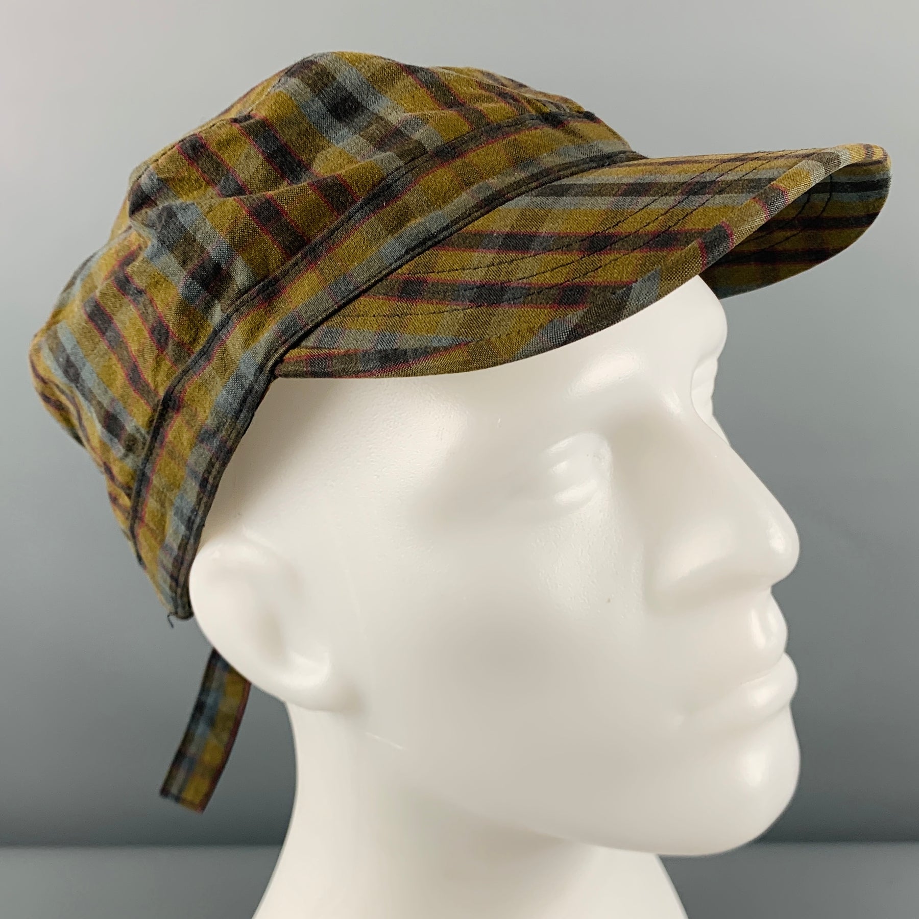 Marc Jacobs Blue Gray White Plaid Hat NwT MARC JACOBS Size One Size Grey Green Plaid Cotton Hat – Sui  main image 4