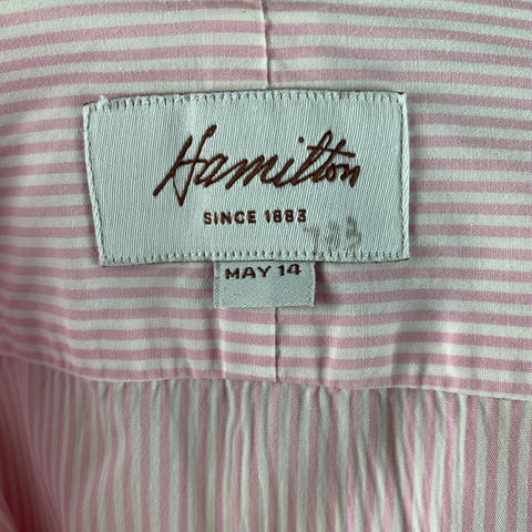 HAMILTON Size M Pink White Stripe Long Sleeve Shirt