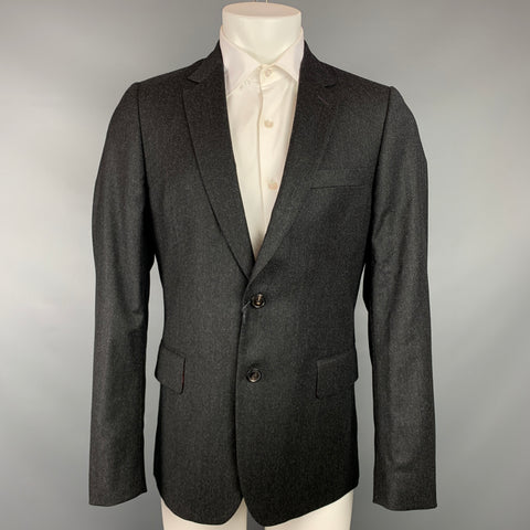 PAUL SMITH Soho Fit Size 40 Regular Charcoal Wool / Cashmere Notch Lapel Sport Coat