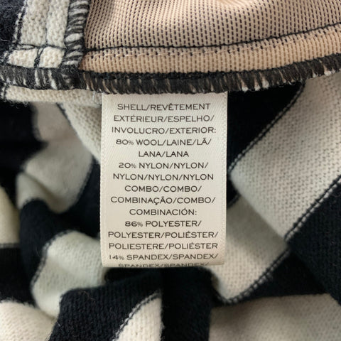 MARC JACOBS Size 2 Black White Wool Nylon Stripe Maxi Dress