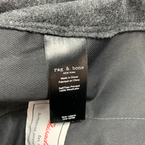 RAG & BONE Size L Charcoal Solid Wool Elastic Waistband Casual Pants