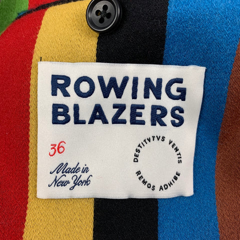 ROWING BLAZERS Size 36 Multi-Color Stripe Wool Cotton Sport Coat