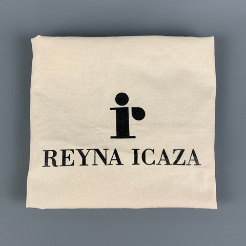 REYNA ICAZA Black Embossed Alligator Tote Handbag