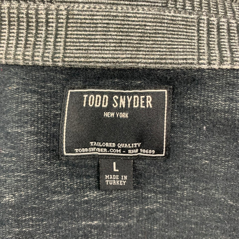 TODD SNYDER Size L Grey Black Beige Glenplaid Button Up Long Sleeve Shirt
