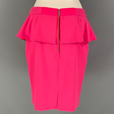 ALICE + OLIVIA Falda recta lisa de mezcla de poliéster rosa talla 6