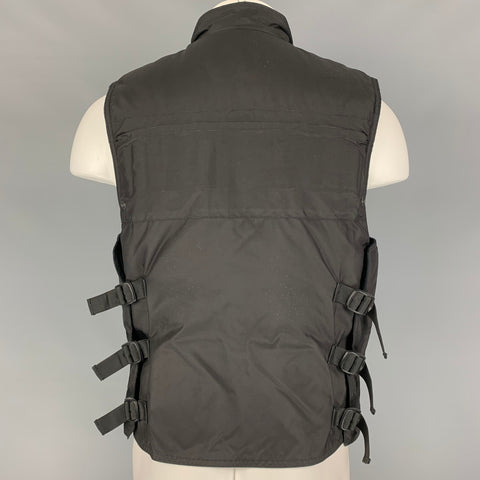 POLO SPORT Black Solid Zip & Snaps Size M Nylon Vest