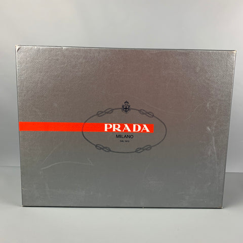 PRADA Size 11.5 White Leather Lace Up Sneakers