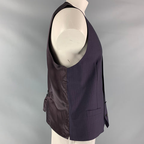 DOLCE &amp; GABBANA Talla 46 Chaleco de mohair y lana con rayas verticales morado