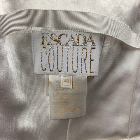 ESCADA COUTURE Size 6 Multi-Color Beaded Floral Silk Bustier