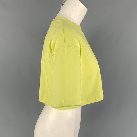 THE FRANKIE SHOP Size S Yellow Cotton Cropped T-shirt