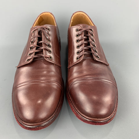 PAUL SMITH Taille 9 Cuir bordeaux massif Cap Toe Lace Up