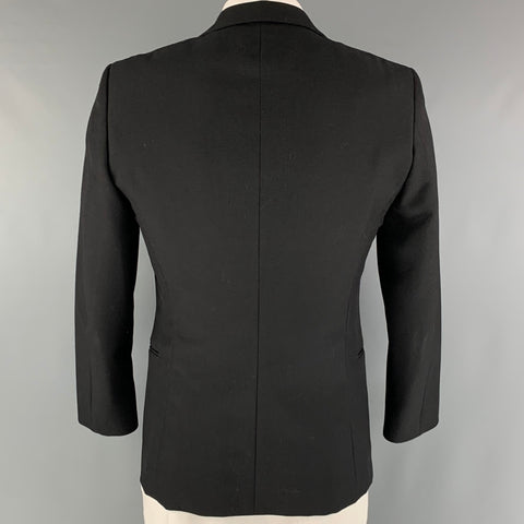 SIMON SPURR Size 42 Black Wool Mohair Shawl Collar Sport Coat