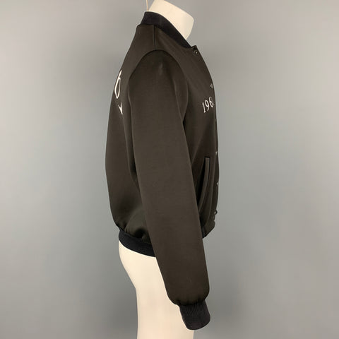 CHRISTOPHER MAKOS pour PORTS 1961 Taille M Black Portrait Polyester Varsity Jacket