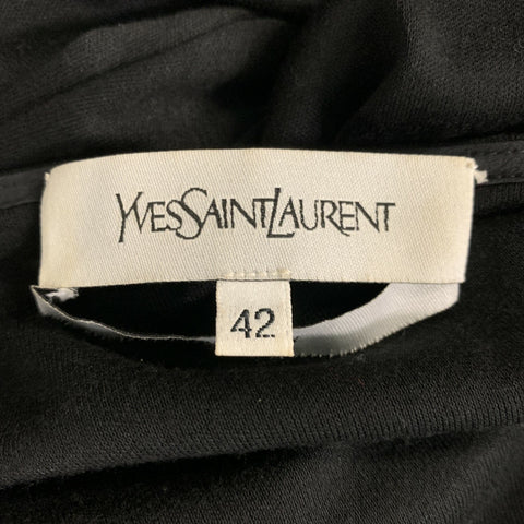YVES SAINT LAURENT Talla 10 Vestido drapeado liso negro