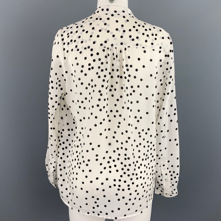STELLA McCARTNEY Size 6 White & Black Dot Print Silk Blouse