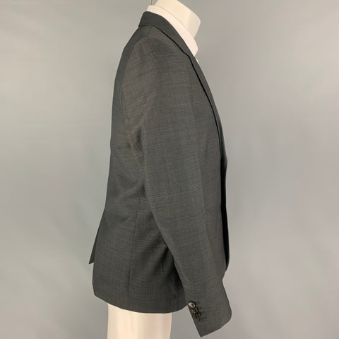 THE KOOPLES Taille 40 Manteau de sport à revers cranté en laine anthracite