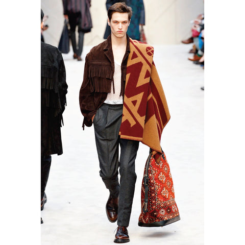 BURBERRY PRORSUM Fall 2014 Size 36 Brown Suede  Fringe Buttoned Jacket