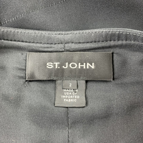 ST. JOHN Size 2 Black Pleated Mini Skirt