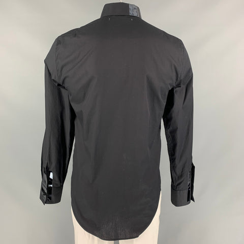 FIFTH AVENUE SHOE REPAIR Size L Black Cotton Button Up Long Sleeve Shirt