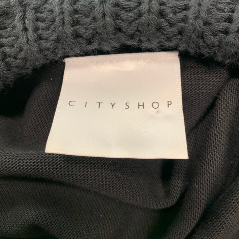 CITY SHOP Size L Black Cotton Crew-Neck Sweatshirt