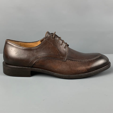 BARNEYS NEW YORK Size 11 Brown Antique Leather Lace Up Shoes