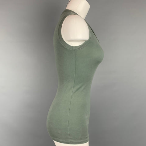 BRUNELLO CUCINELLI Taille S T-Shirt Coton / Lycra Olive &amp; Argent