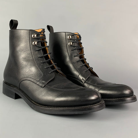 O'KEEFFE Talla 8.5 Botines con punta dividida de cuero negro