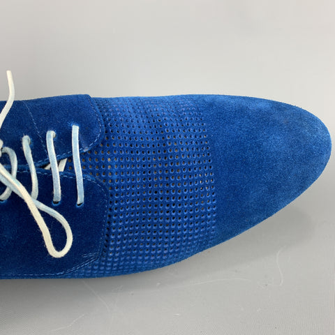 HUGO BOSS Taille 9,5 Lacets pointus en daim perforé bleu