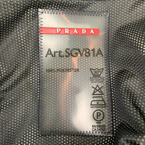 PRADA Size 44 Black Polyester Zip Up Vest