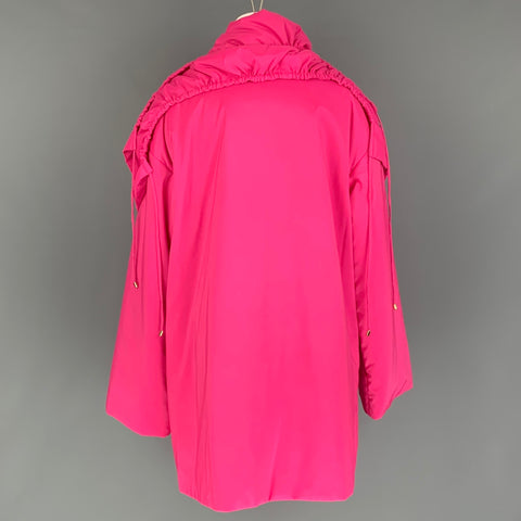 MAGASCHONI Size XL Pink Polyester &  Spandex Solid Coat