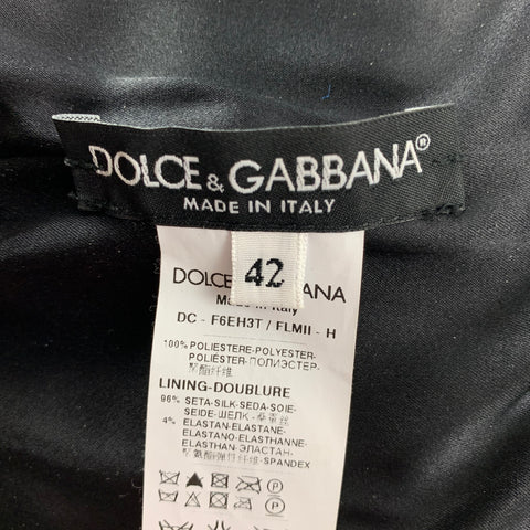 DOLCE &amp; GABBANA Taille 6 Robe à ourlet sirène en polyester à paillettes dorées et noires