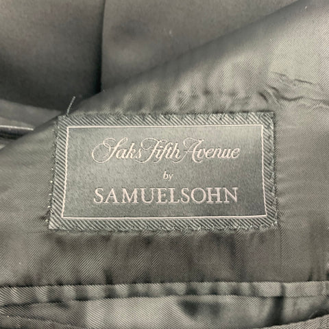 SAKS FIFTH AVENUE by SAMUELSOHN Size 42 Regular Black Wool Notch Lapel Suit