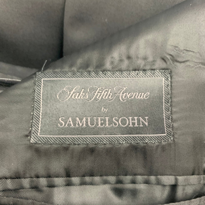 SAKS FIFTH AVENUE de SAMUELSOHN Talla 42 Traje regular de solapa de muesca de lana negra