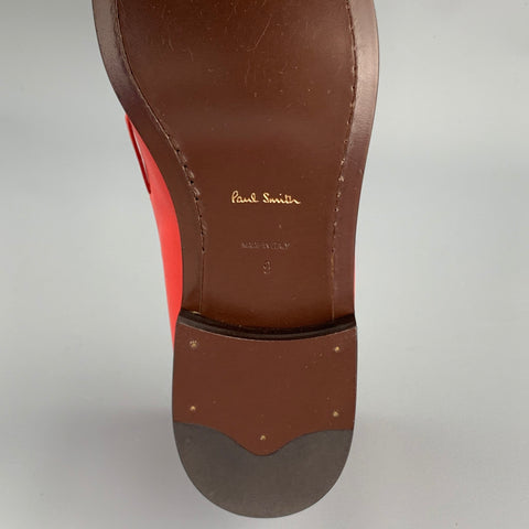PAUL SMITH Size 10 Red Leather Tassels Loafers