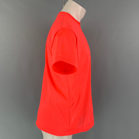 JIL SANDER Size XS Coral Polyester Crew-Neck T-shirt