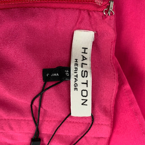 HALSTON HERITAGE Size 10 Pink Cotton Silk Sleeveless Dress
