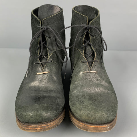 Botas con cordones desgastadas de cuero color carbón talla 7 de M.A+