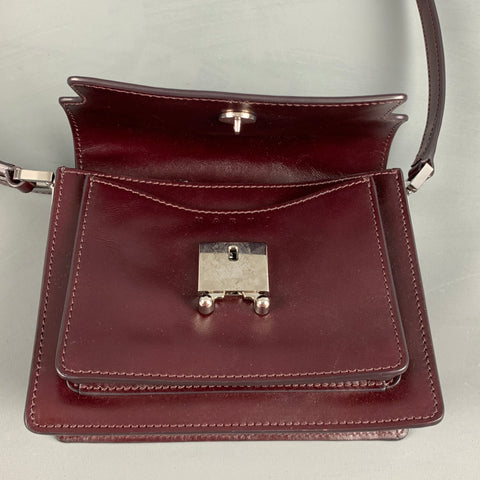 MARNI Burgundy Leather Cross Body Handbag