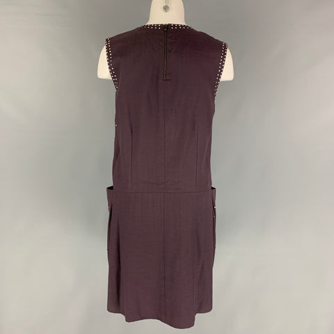 CHLOE Size 8 Eggplant Viscose Blend Sleeveless Dress